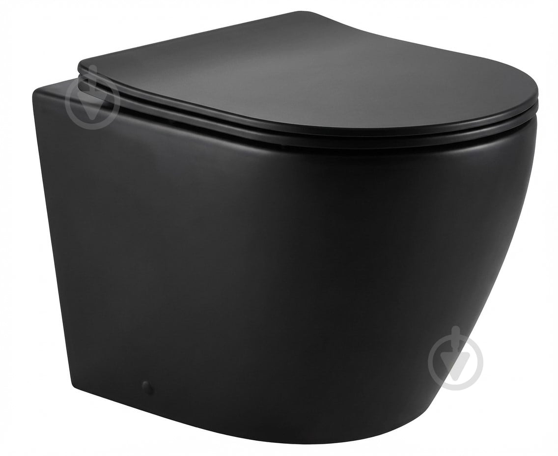 Унітаз підвісний ScandiSPA NARVIK BLACK TORNADO із сидінням Duroplast SLIM soft-close - фото 1