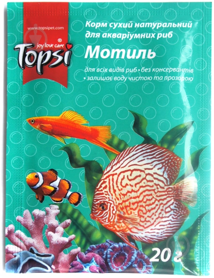Корм Topsi Мотыль 20 г (мотыль) - фото 1 Корм Topsi Мотыль 20 г (мотыль) - фото 1