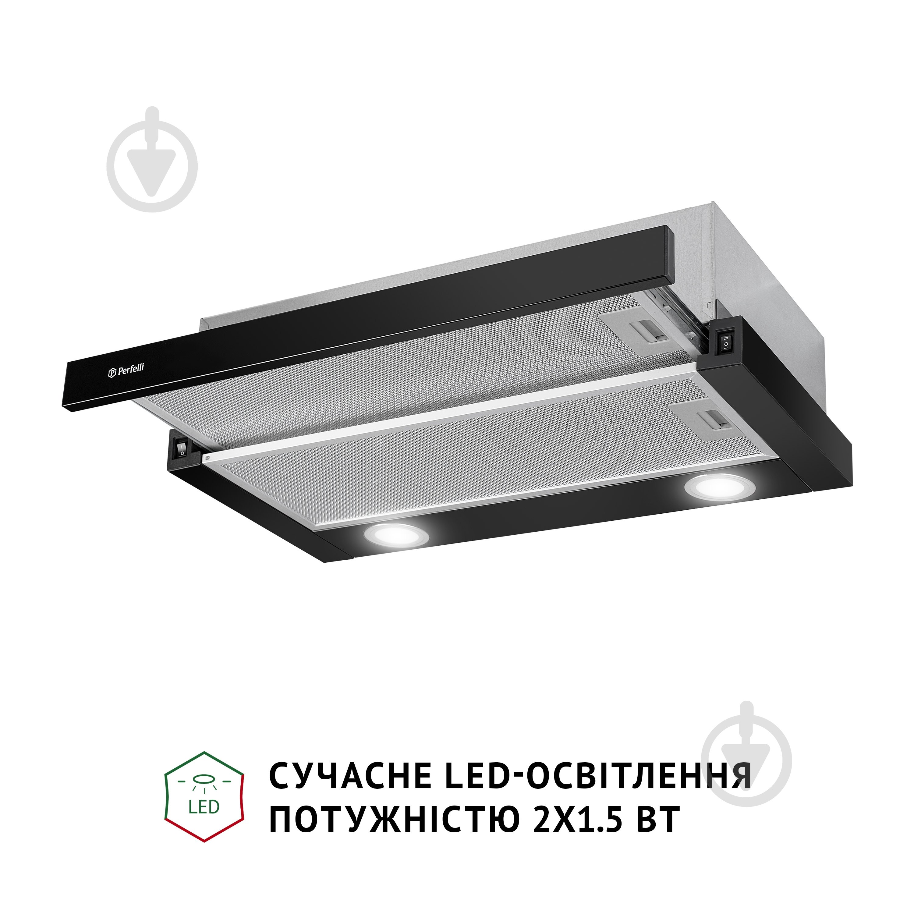 Витяжка Perfelli TL 602 BL LED телескопічна - фото 4