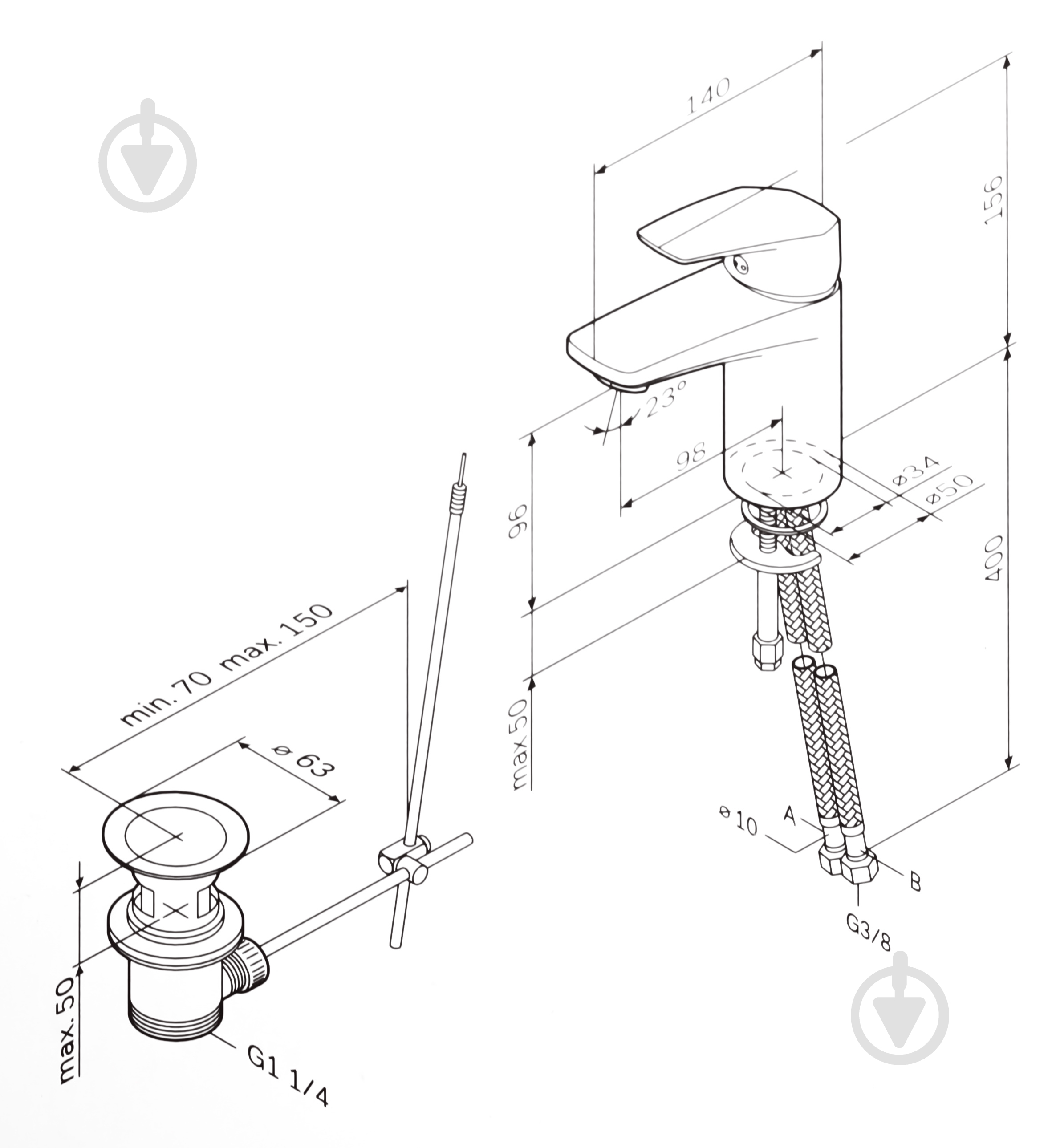 Смеситель для умывальника AM.PM Gem F9092100 - фото 2