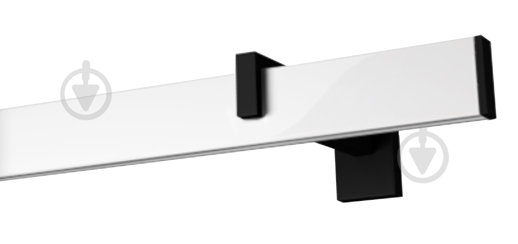 Комплект карниза Quadrum одинарный 15/300 см черный/белый профиль/черное окончание с белыми крючками - фото 1