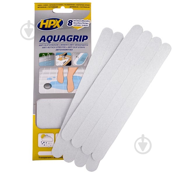 Лента против скольжения HPX Aqua Grip 20 х 240 мм 8 шт. AG2024 - фото 1