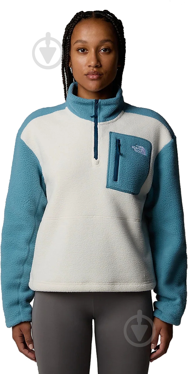 Джемпер W YUMIORI 1/4 ZIP NF0A88438TI1 р.L бірюзовий - фото 1