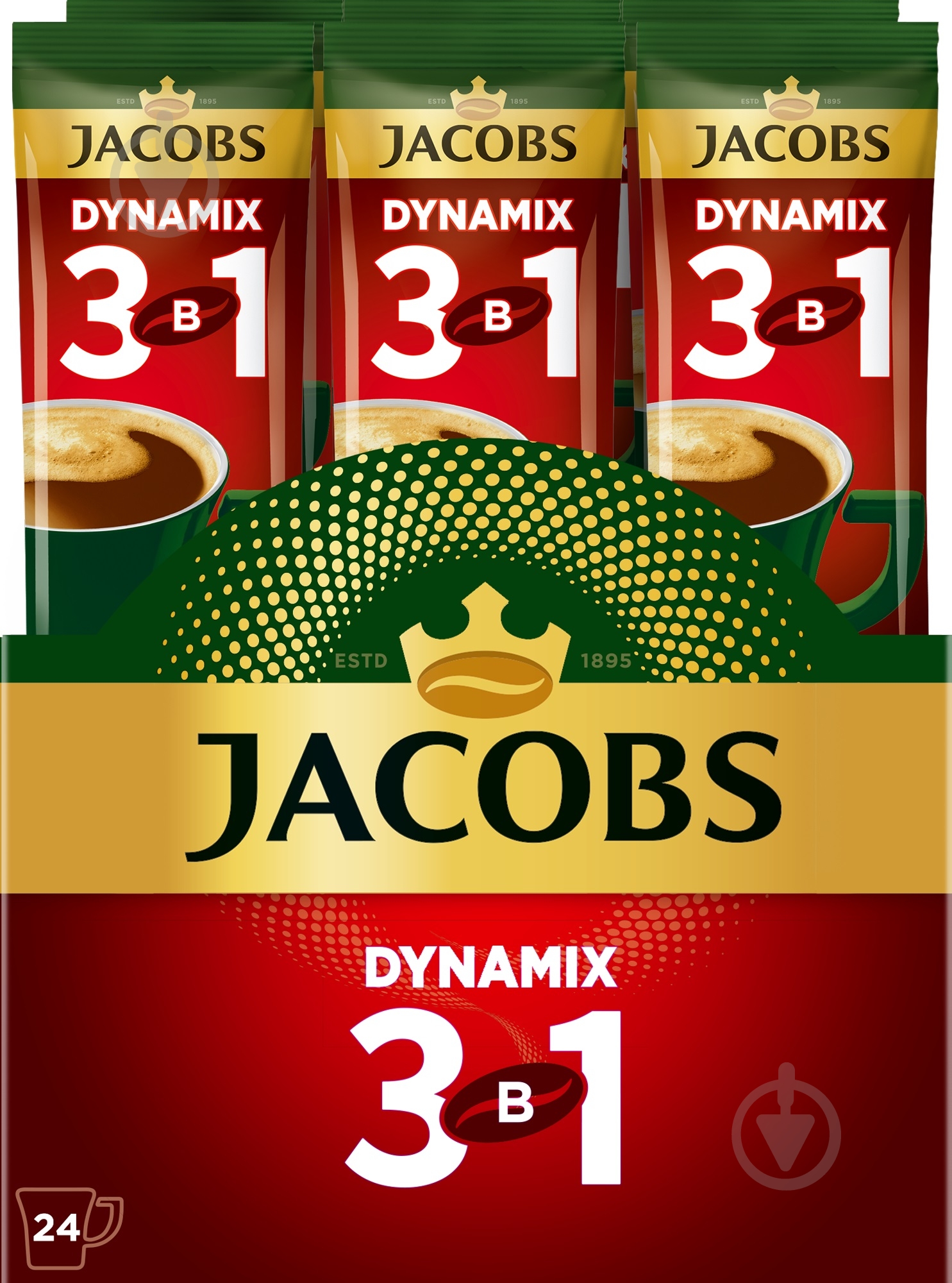 Кофейный напиток Jacobs 3 в 1 Dynamix 13 г - фото 2