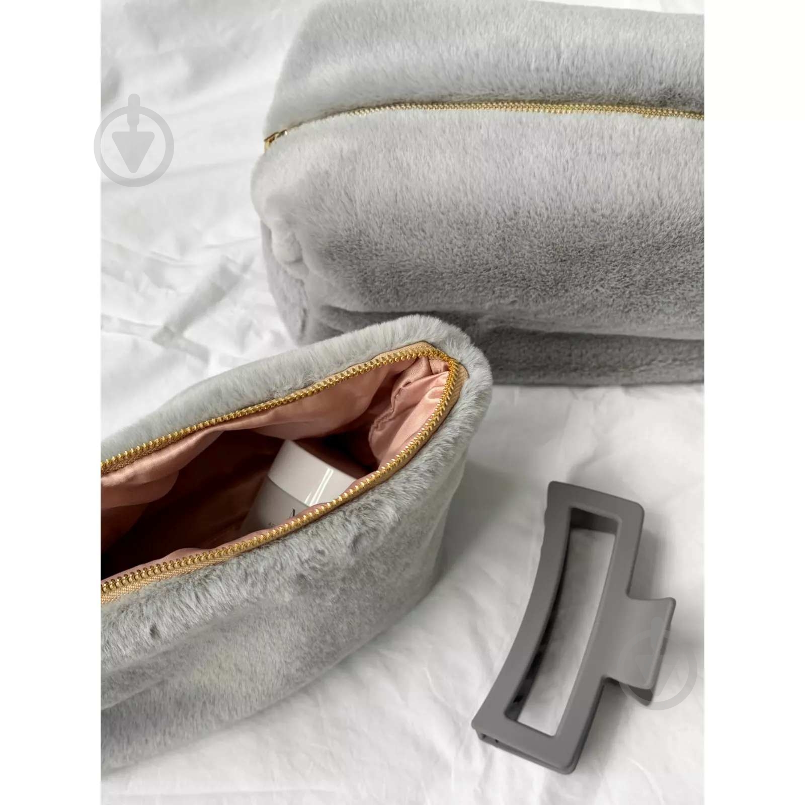 Косметичка MISO accessory средняя треугольная серая - фото 3 Косметичка MISO accessory средняя треугольная серая - фото 3
