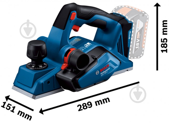 Электрорубанок Bosch Professional GHO 185-LI 06015B5021 - фото 6