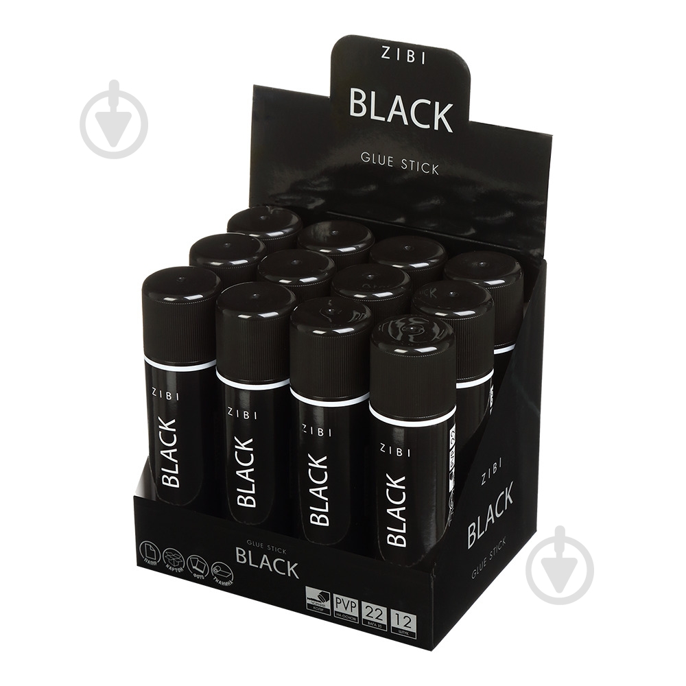 Клей-карандаш BLACK 22 г ZB.6308 Buromax - фото 1
