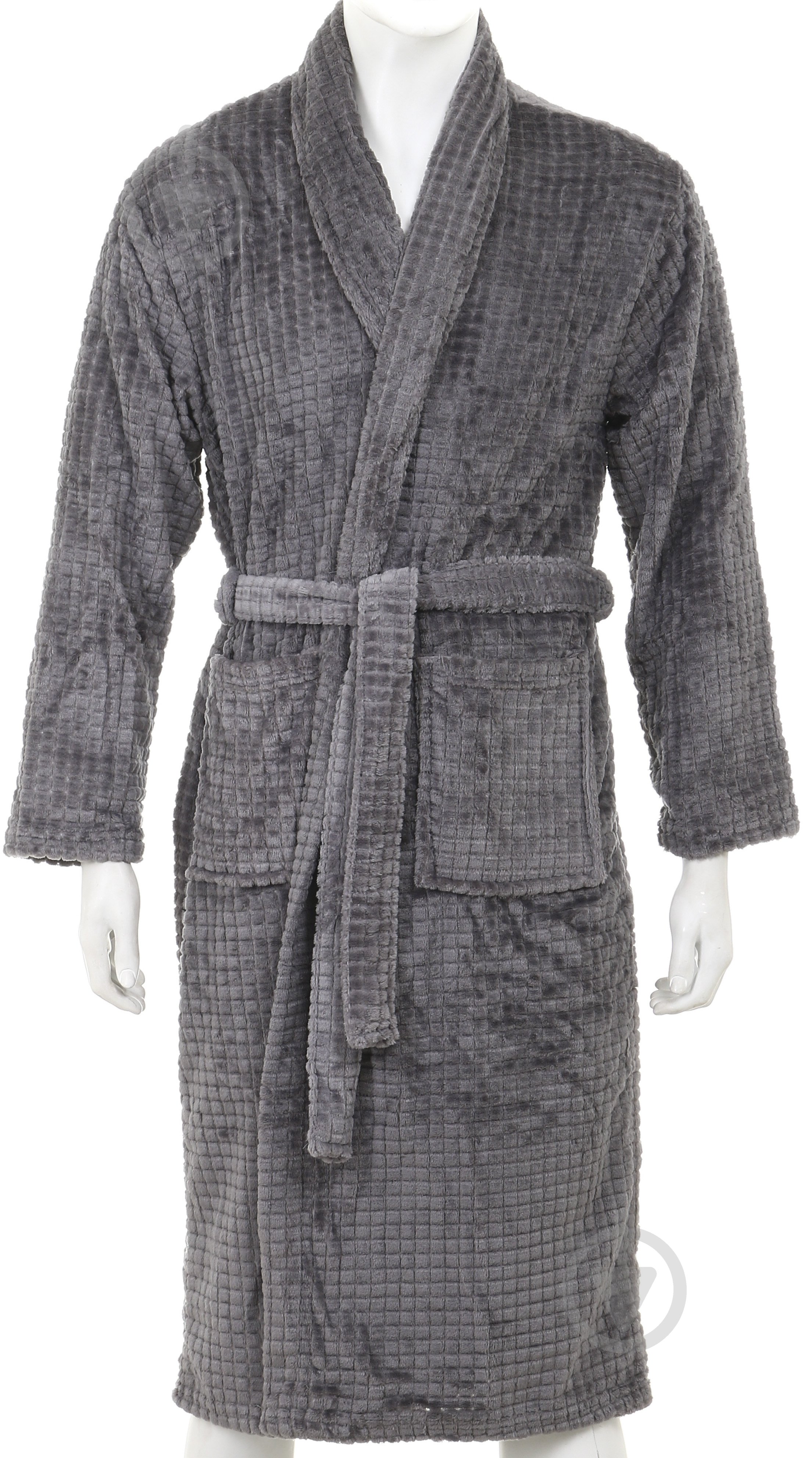 Халат мужской La Nuit Basic Фреско р. L серый 17-3911/check jaquard - фото 1