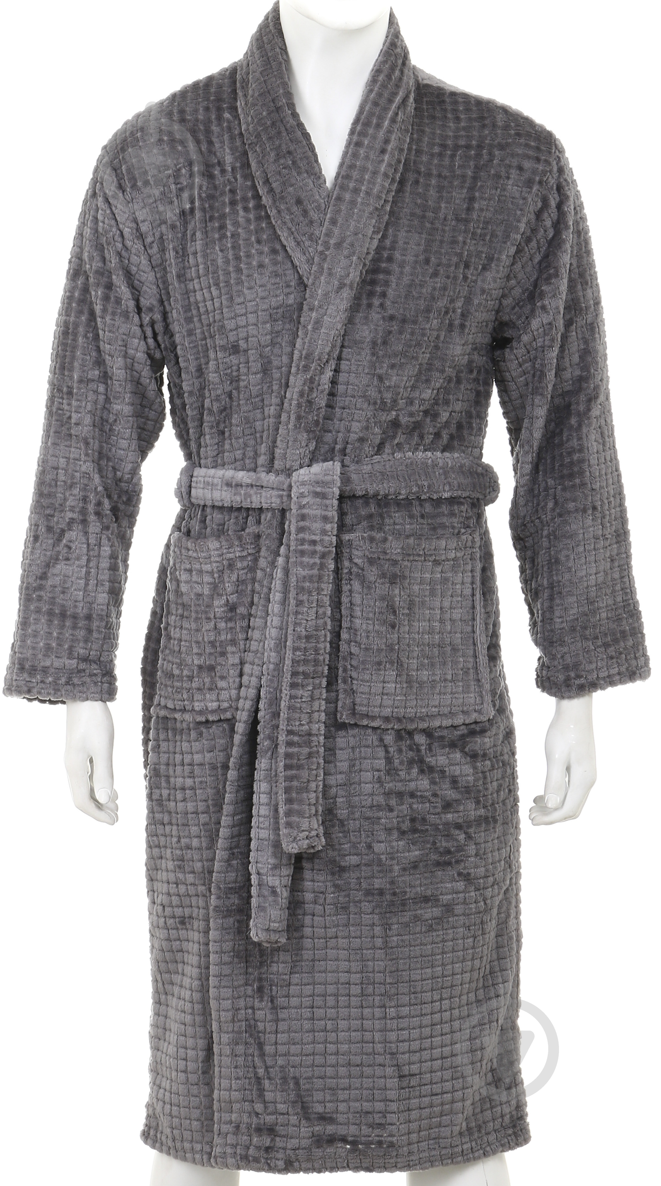 Халат мужской La Nuit Basic Фреско р. M серый 17-3911/check jaquard - фото 1
