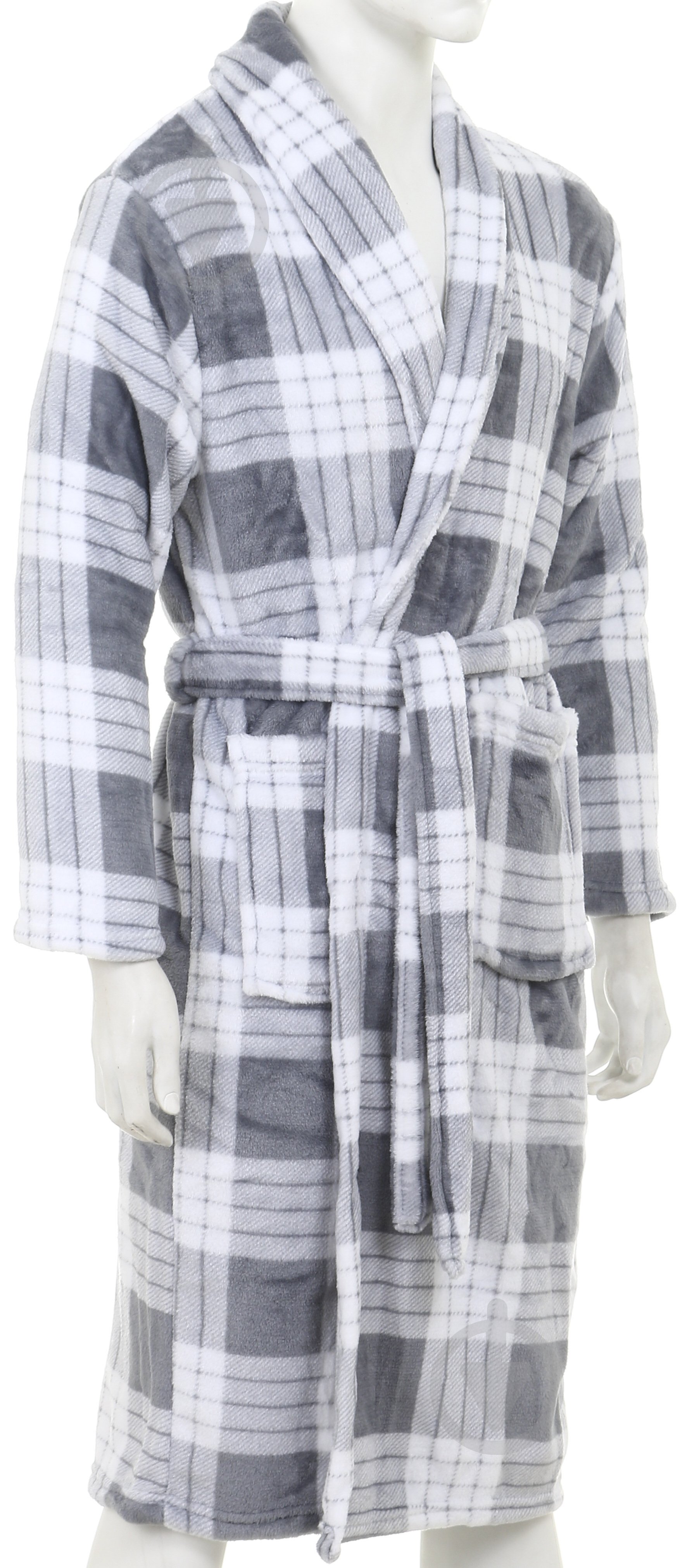 Халат мужской La Nuit Basic Клітинка р. XL светло-серый check/light grey - фото 2