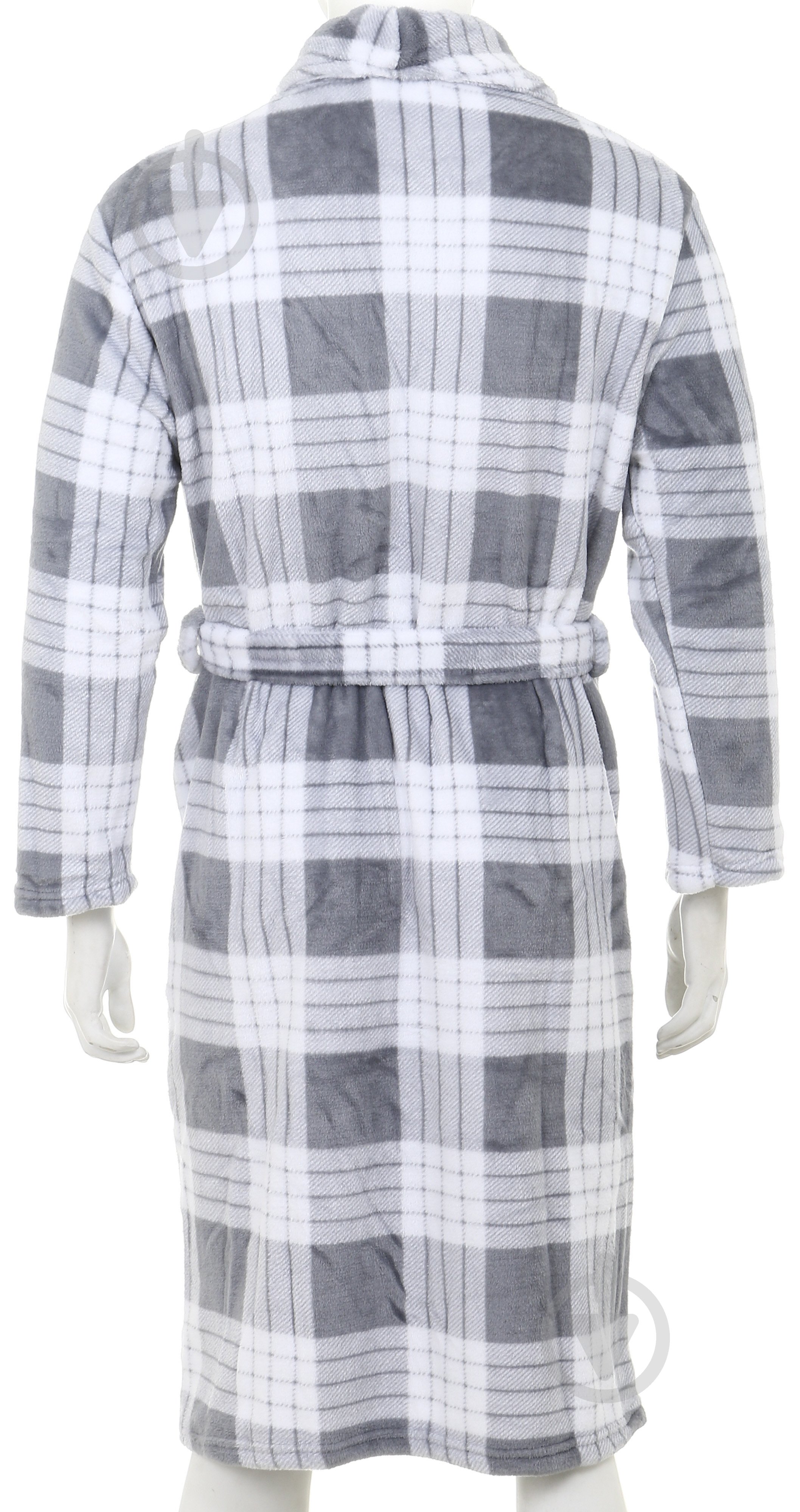 Халат мужской La Nuit Basic Клітинка р. L светло-серый check/light grey - фото 3