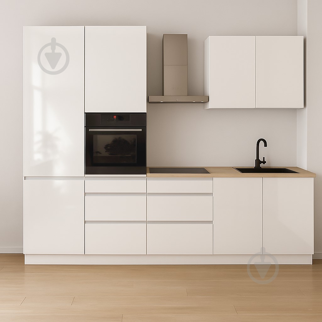 Кухня Asti ДСП 3,3м білий/білий - фото 1 Кухня Asti ДСП 3,3м білий/білий - фото 1