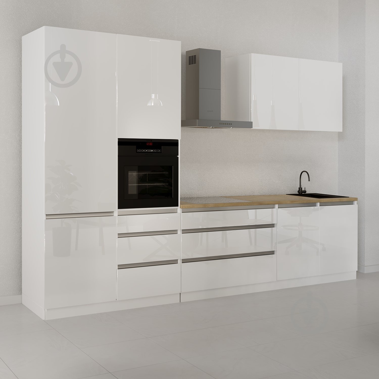 Кухня Asti ДСП 3,3м білий/білий - фото 3 Кухня Asti ДСП 3,3м білий/білий - фото 3