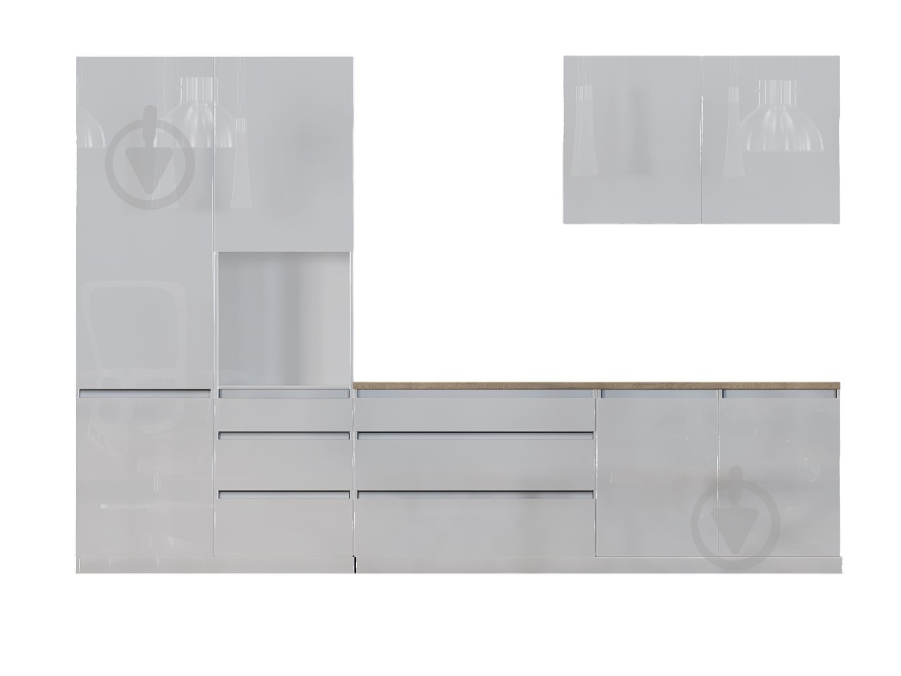 Кухня Asti ДСП 3,3м білий/білий - фото 4 Кухня Asti ДСП 3,3м білий/білий - фото 4