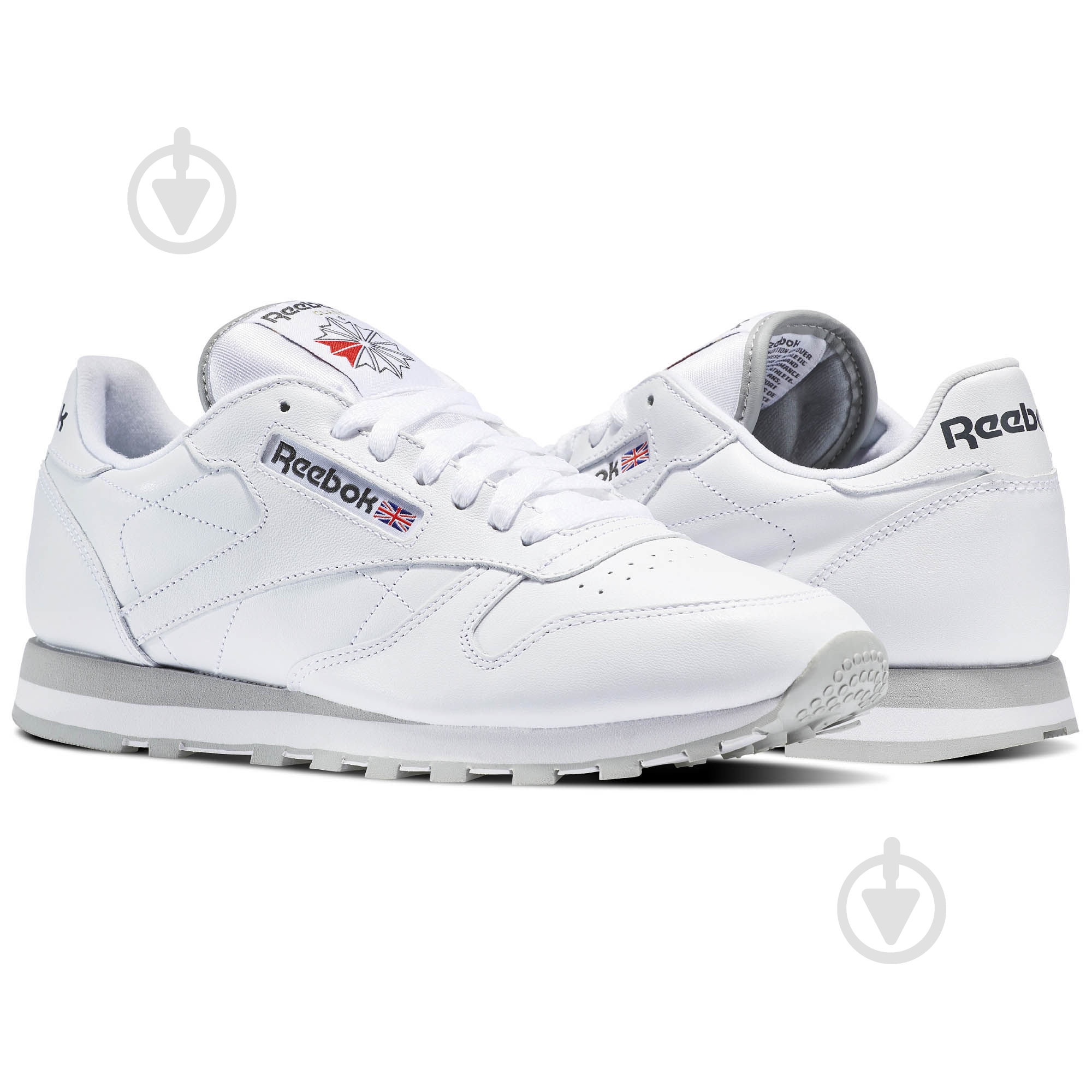 Кроссовки мужские демисезонные Reebok CL LTHR 2214 р.42 белые - фото 1