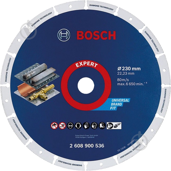 Диск алмазний відрізний Bosch по металу 230x22,23 2608900536 - фото 1