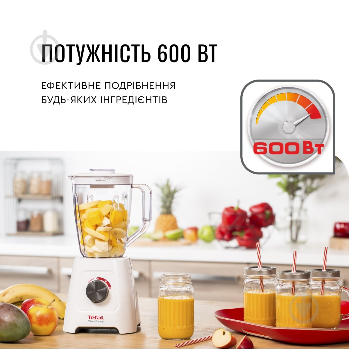 Блендер стаціонарний Tefal BLENDFORCE 2 BL420131 белый - фото 4
