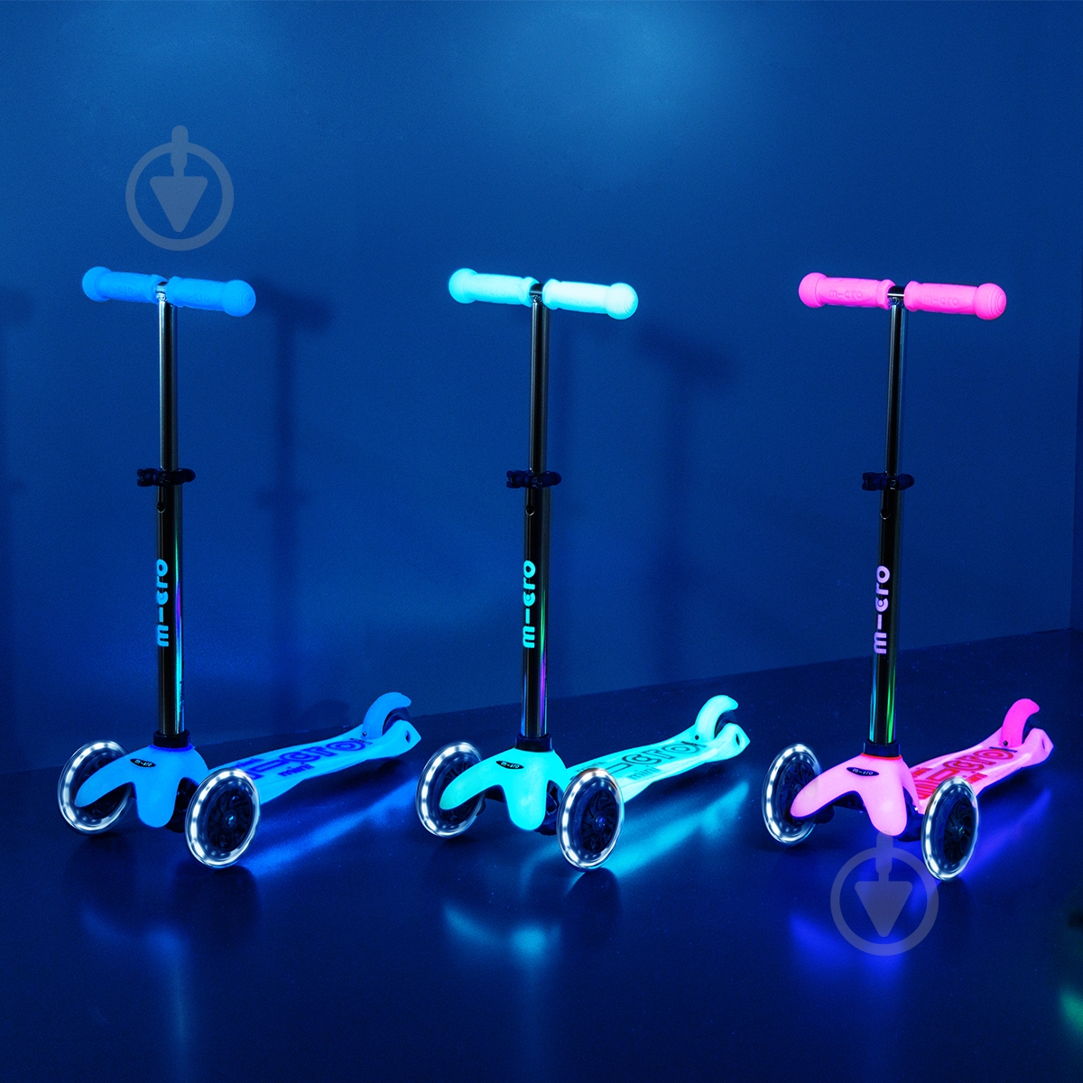 Самокат Micro серии Mini Deluxe Glow LED ледник аква MMD218 - фото 7