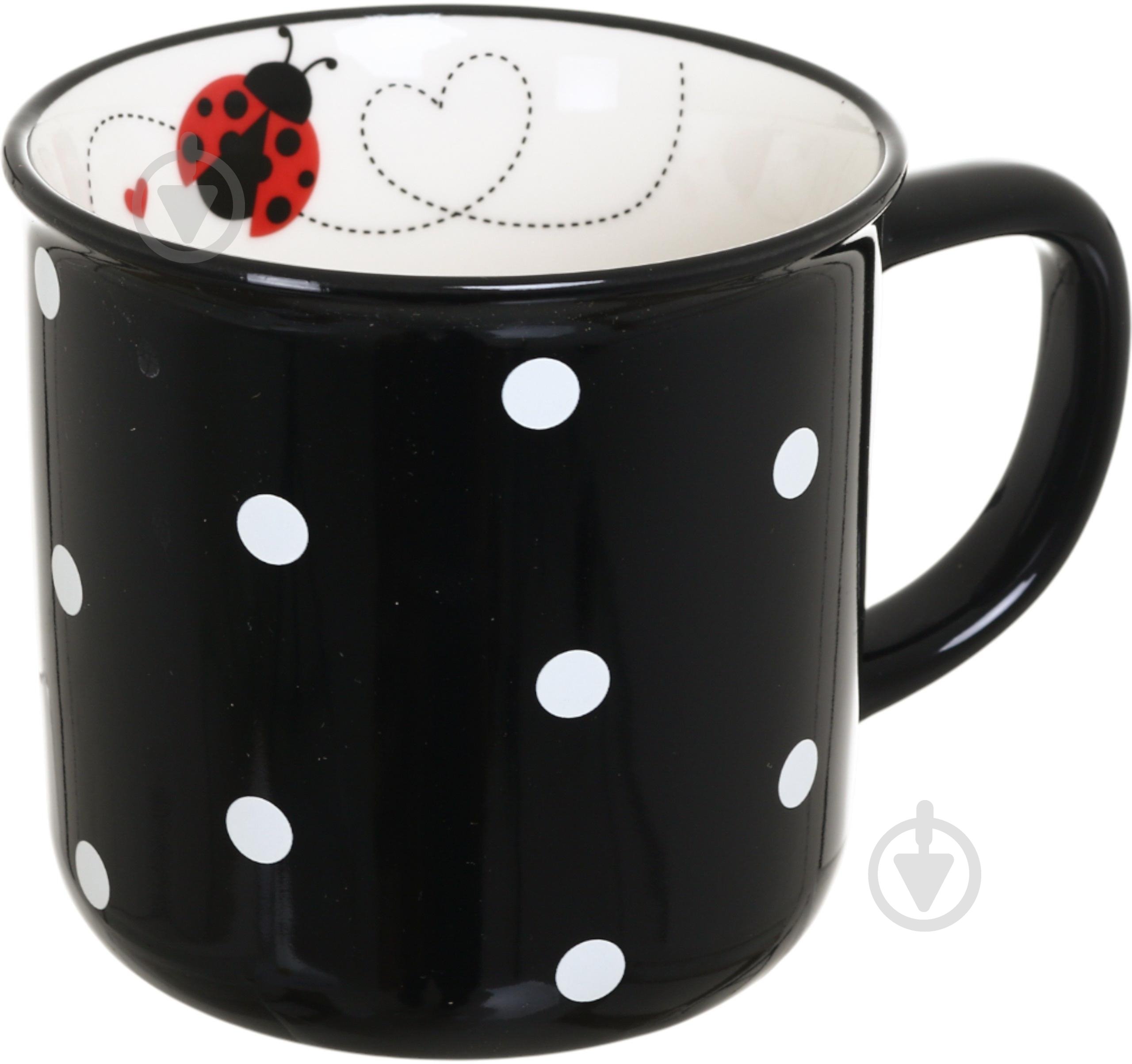 Чашка Fiora Ladybug Black 330 мл - фото 1 Чашка Fiora Ladybug Black 330 мл - фото 1