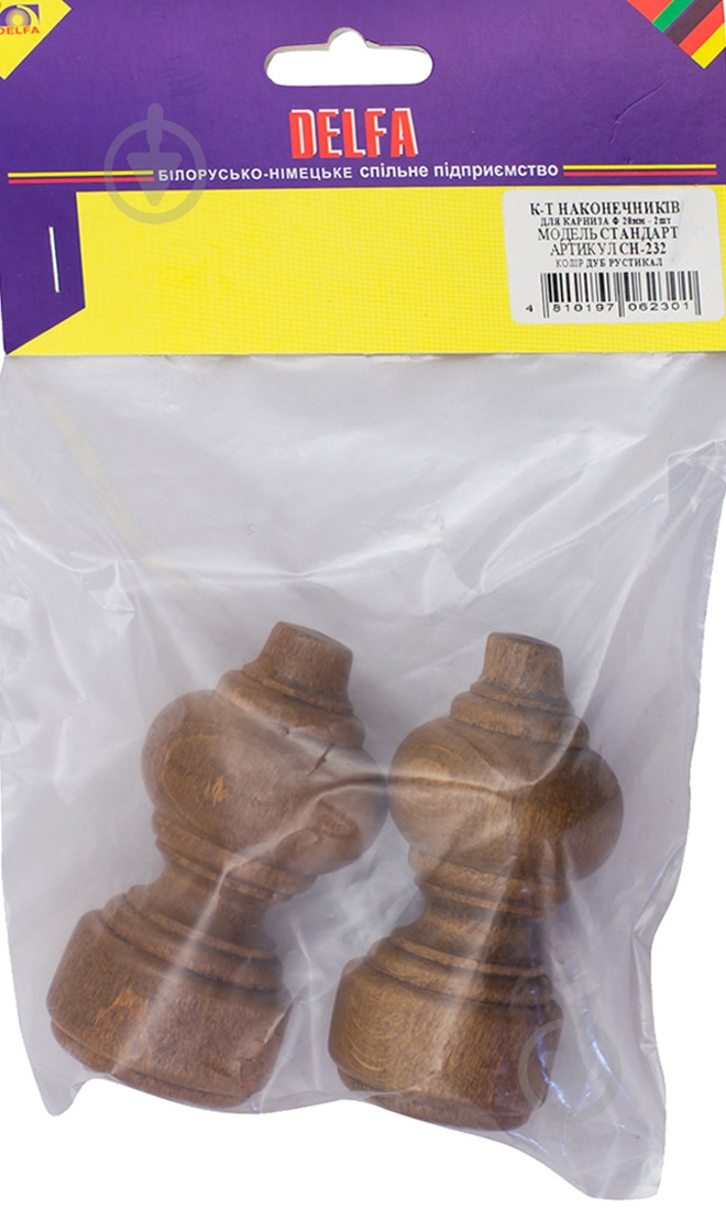Наконечник Delfa наборной дуб рустик 2 шт. - фото 2