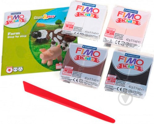 Набор пластики Fimo Ферма 4 цвета 42 г - фото 3 Набор пластики Fimo Ферма 4 цвета 42 г - фото 3
