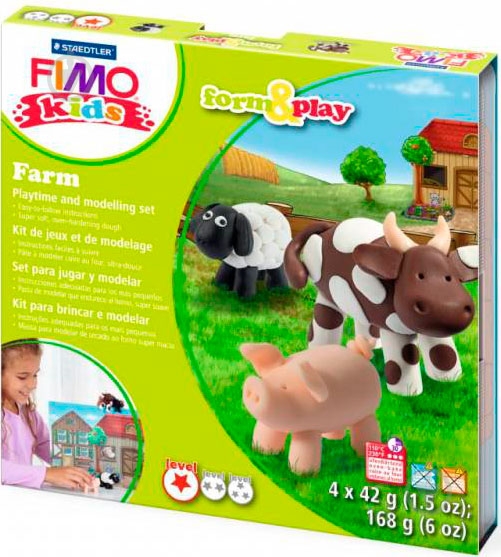 Набор пластики Fimo Ферма 4 цвета 42 г - фото 1 Набор пластики Fimo Ферма 4 цвета 42 г - фото 1