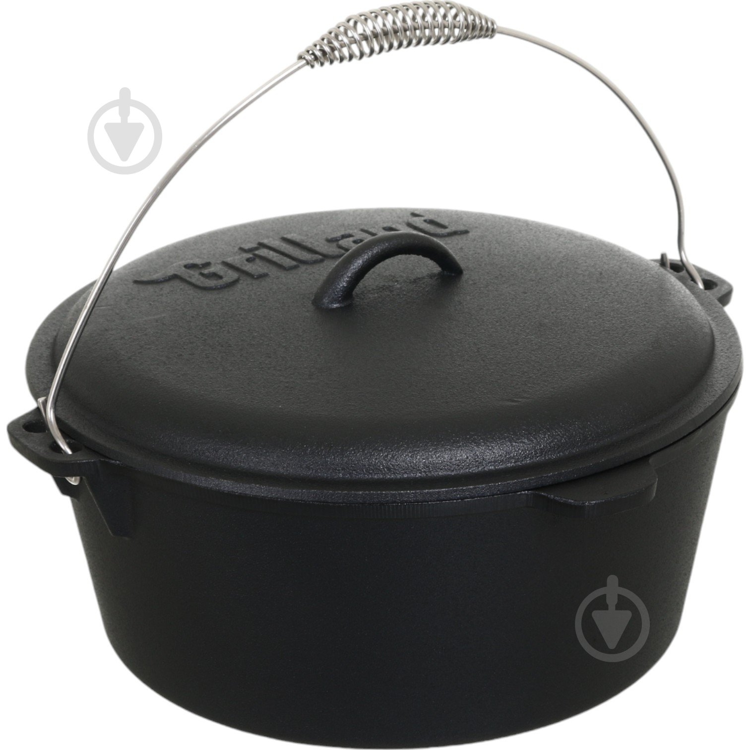 Казан Grilland ø315 мм 135 мм 8 л чавунний туристичний з кришкою UHR111705 - фото 2