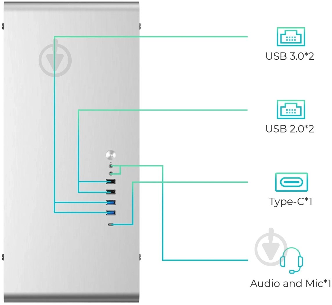 Корпус Jonsbo UMX6S Silver - фото 11