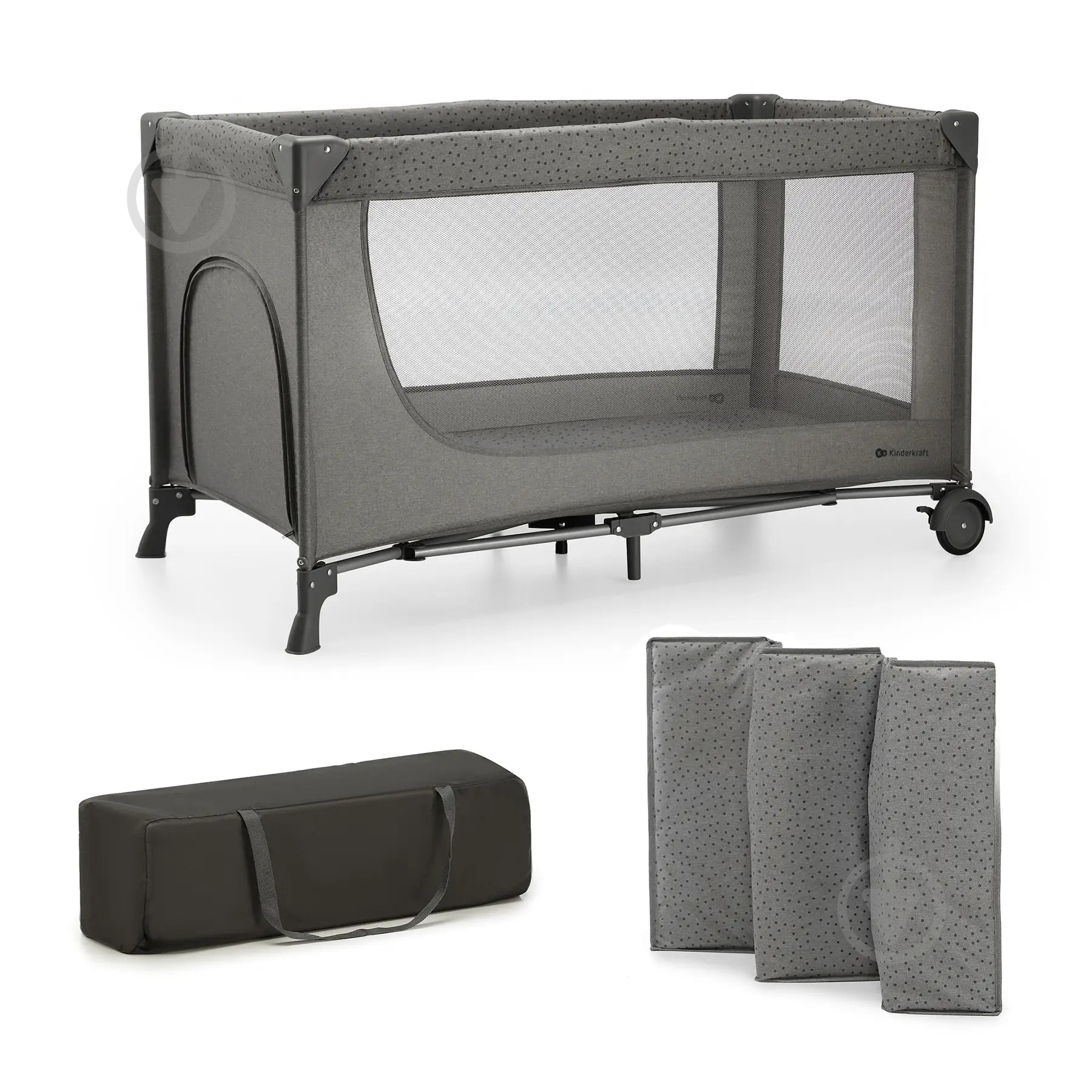 Манеж-кровать Kinderkraft Joy 2 Dark Grey KLJOY02DGR00000 - фото 1