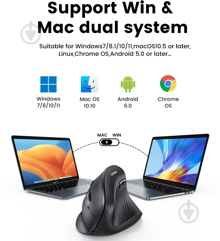 Мышь UGREEN black (25444) - фото 6