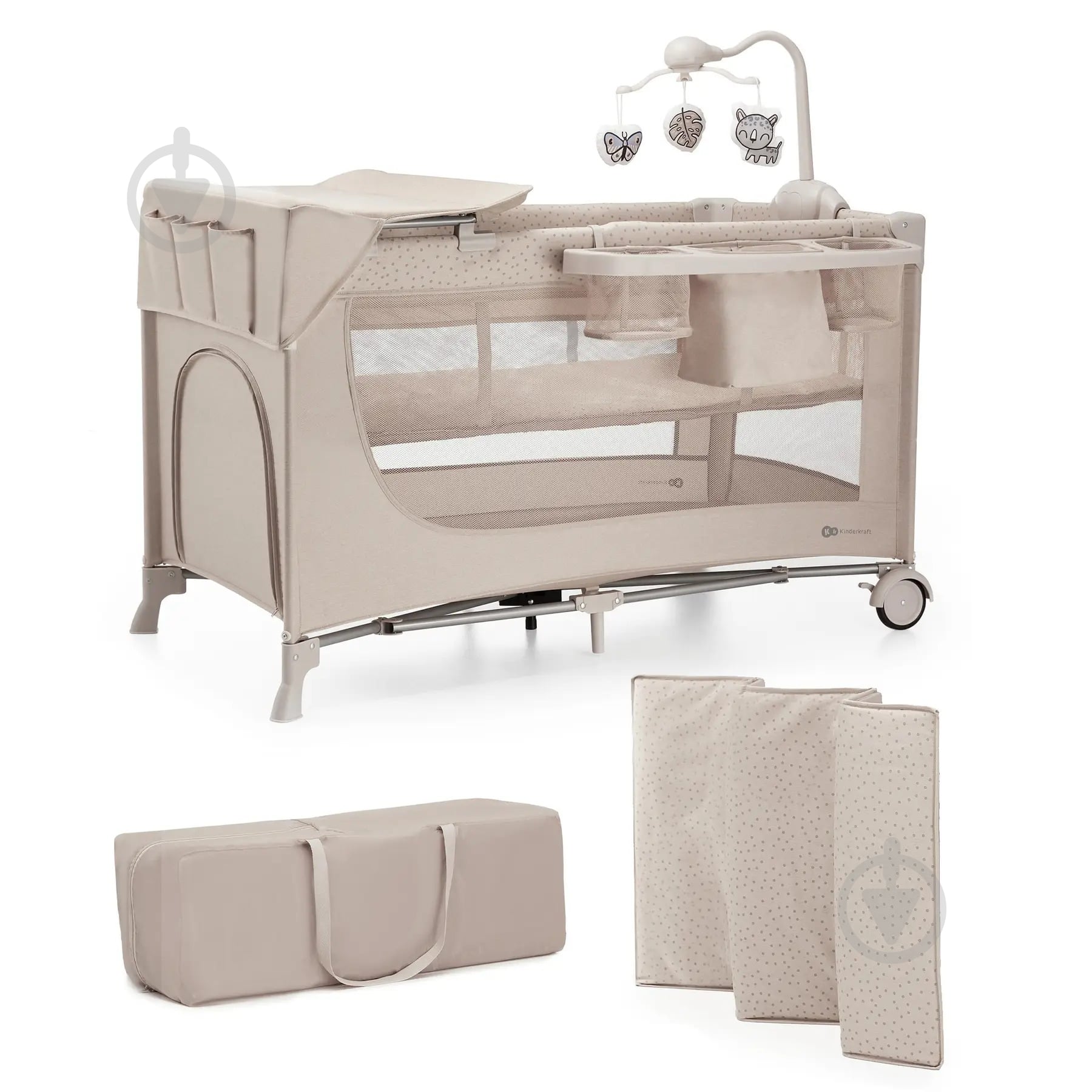 Манеж-кровать Kinderkraft Joy 2 Beige KLJOY02BEG000AC - фото 1