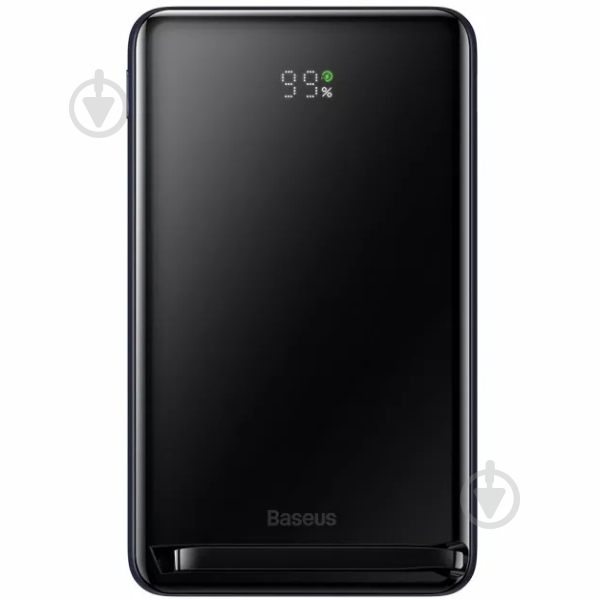 Повербанк BASEUS Magnetic Bracket Wireless 10000 mAh black (PPCX000003) - фото 1