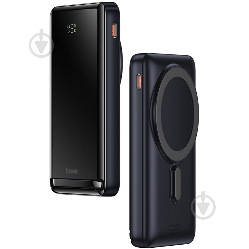 Повербанк BASEUS Magnetic Bracket Wireless 10000 mAh black (PPCX000003) - фото 10