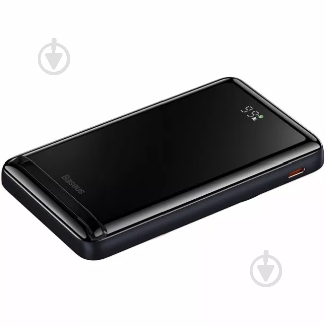 Повербанк BASEUS Magnetic Bracket Wireless 10000 mAh black (PPCX000003) - фото 5