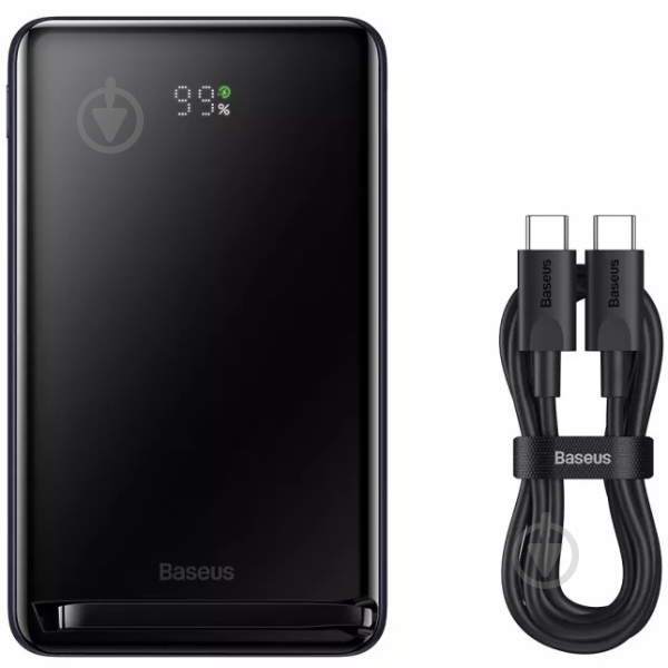 Повербанк BASEUS Magnetic Bracket Wireless 10000 mAh black (PPCX000003) - фото 8