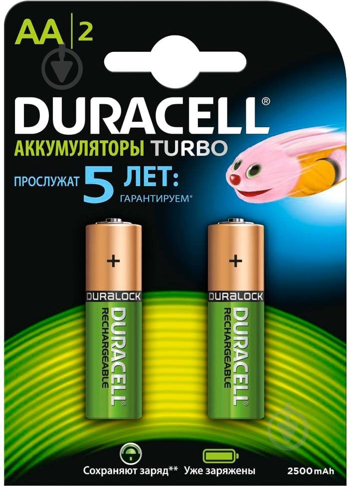 Аккумулятор Duracell AA (R6, 316) 2 шт. (81546830) - фото 1