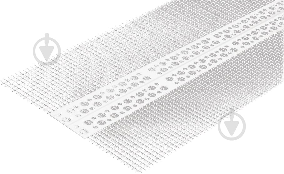 Уголок ПВХ перфорированный с сеткой 100х100 мм 15 м - фото 1 Уголок ПВХ перфорированный с сеткой 100х100 мм 15 м - фото 1