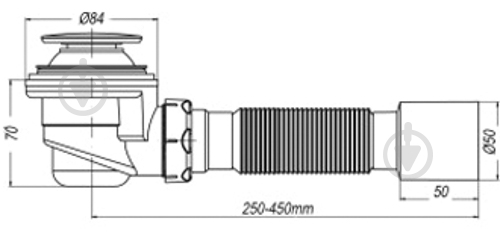 Сифон для поддона SoloPlast Душ Д0230 с Гофротрубой - фото 2