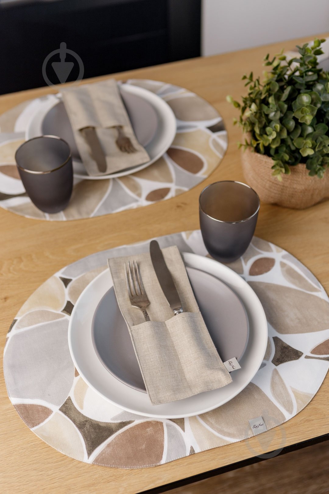 Чехол для приборов La Nuit "КАМНИ" Беж 10x24 см - фото 7 Чехол для приборов La Nuit "КАМНИ" Беж 10x24 см - фото 7