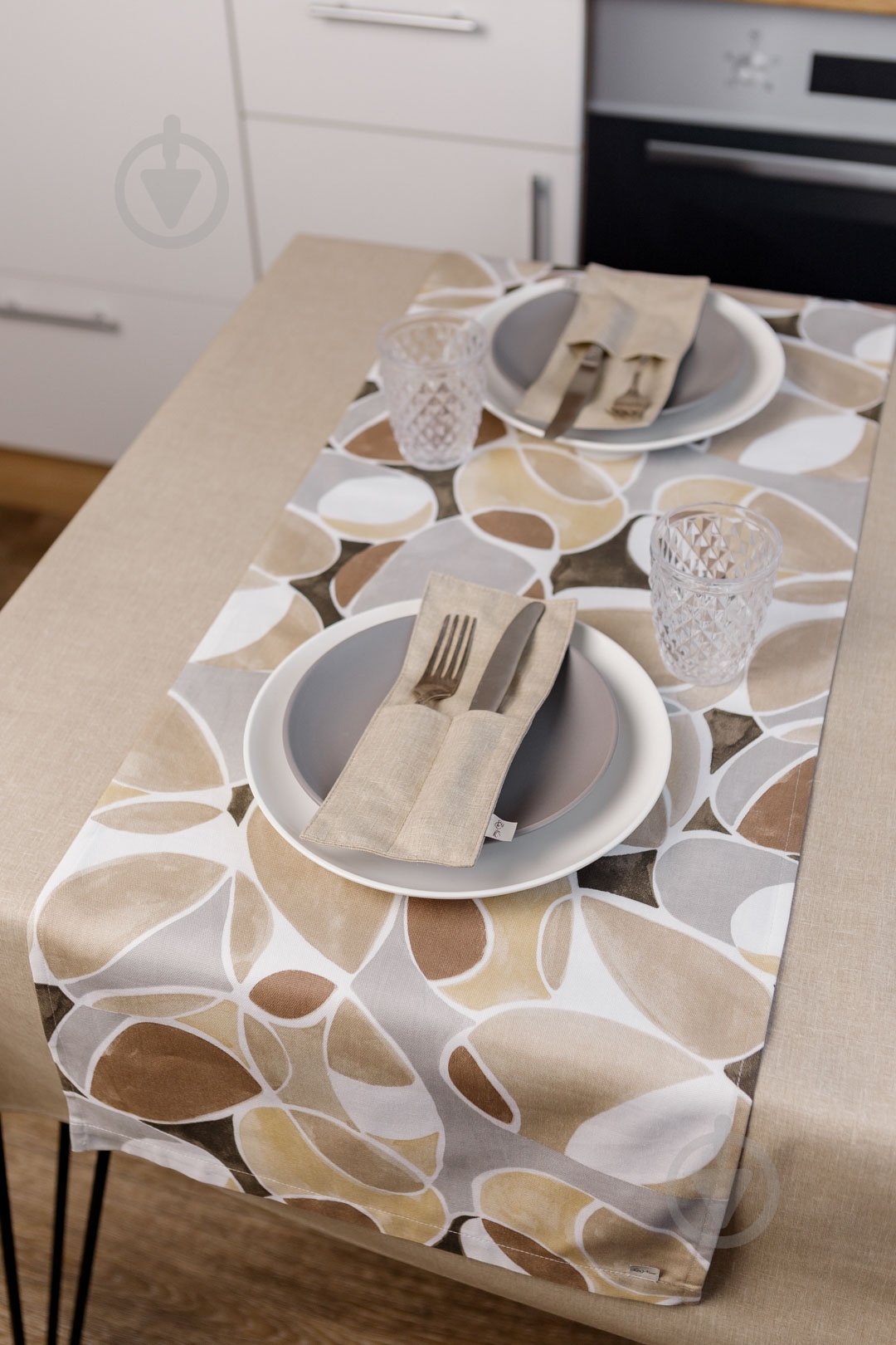 Чехол для приборов La Nuit "КАМНИ" Беж 10x24 см - фото 12 Чехол для приборов La Nuit "КАМНИ" Беж 10x24 см - фото 12