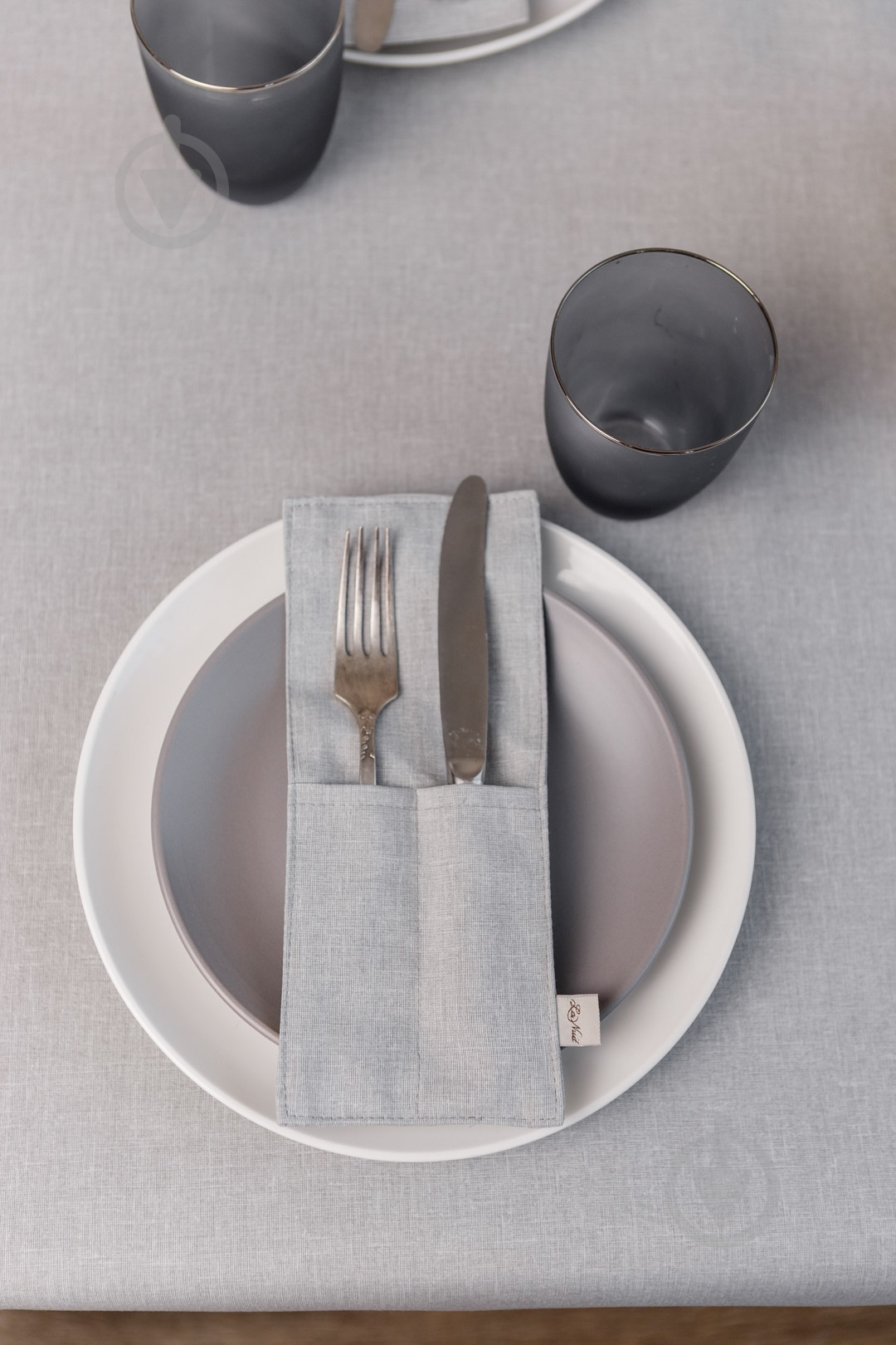 Чехол для приборов La Nuit "КАМНИ" Серый 10x24 см - фото 2 Чехол для приборов La Nuit "КАМНИ" Серый 10x24 см - фото 2