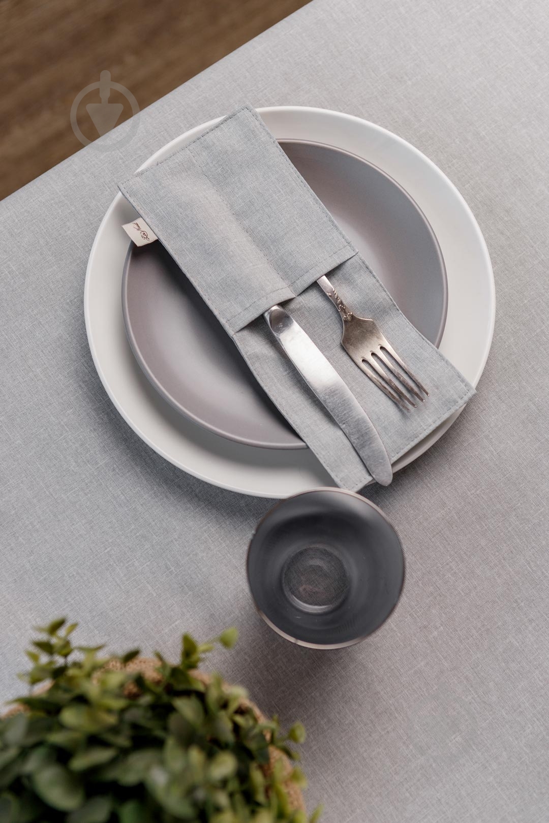 Чехол для приборов La Nuit "КАМНИ" Серый 10x24 см - фото 4 Чехол для приборов La Nuit "КАМНИ" Серый 10x24 см - фото 4