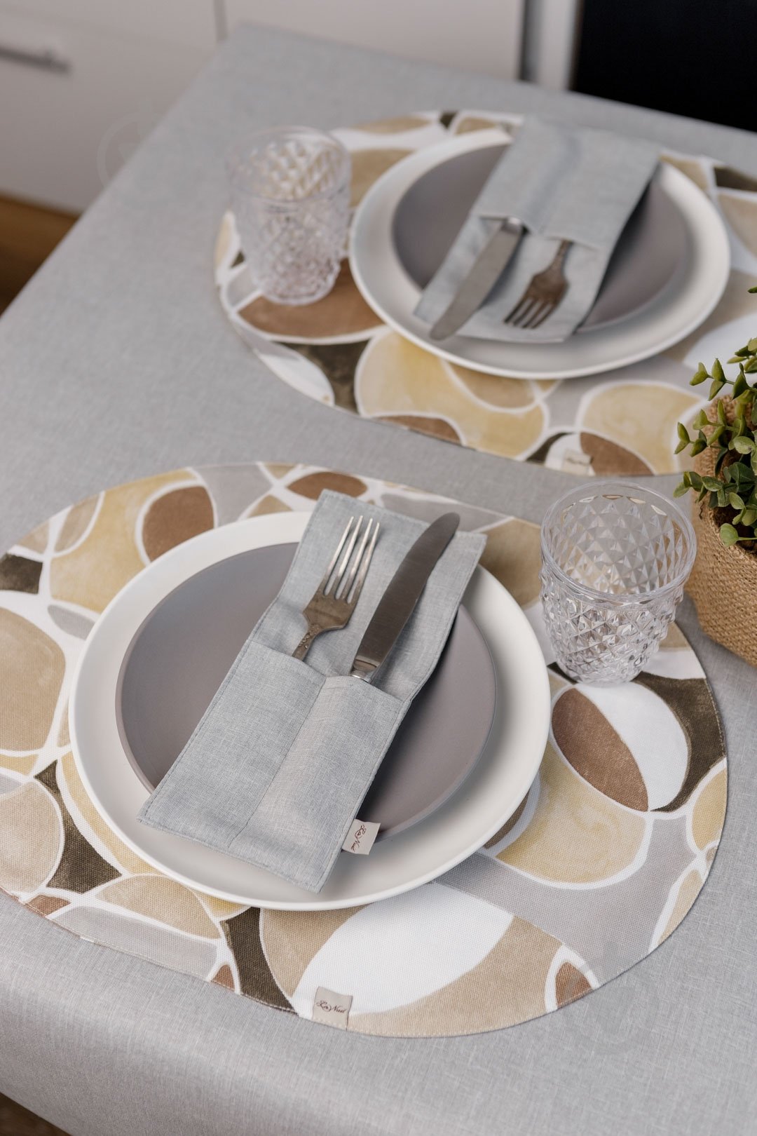 Чехол для приборов La Nuit "КАМНИ" Серый 10x24 см - фото 16 Чехол для приборов La Nuit "КАМНИ" Серый 10x24 см - фото 16