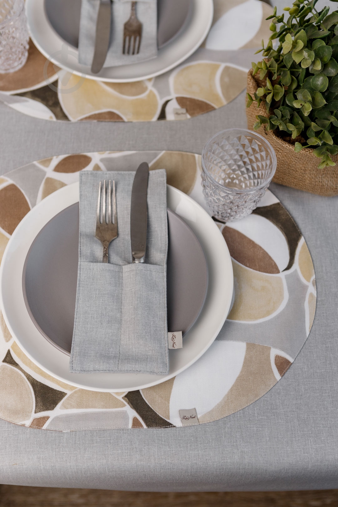 Чехол для приборов La Nuit "КАМНИ" Серый 10x24 см - фото 15 Чехол для приборов La Nuit "КАМНИ" Серый 10x24 см - фото 15