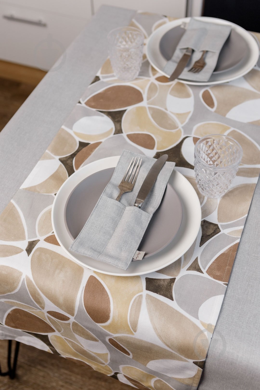 Чехол для приборов La Nuit "КАМНИ" Серый 10x24 см - фото 19 Чехол для приборов La Nuit "КАМНИ" Серый 10x24 см - фото 19