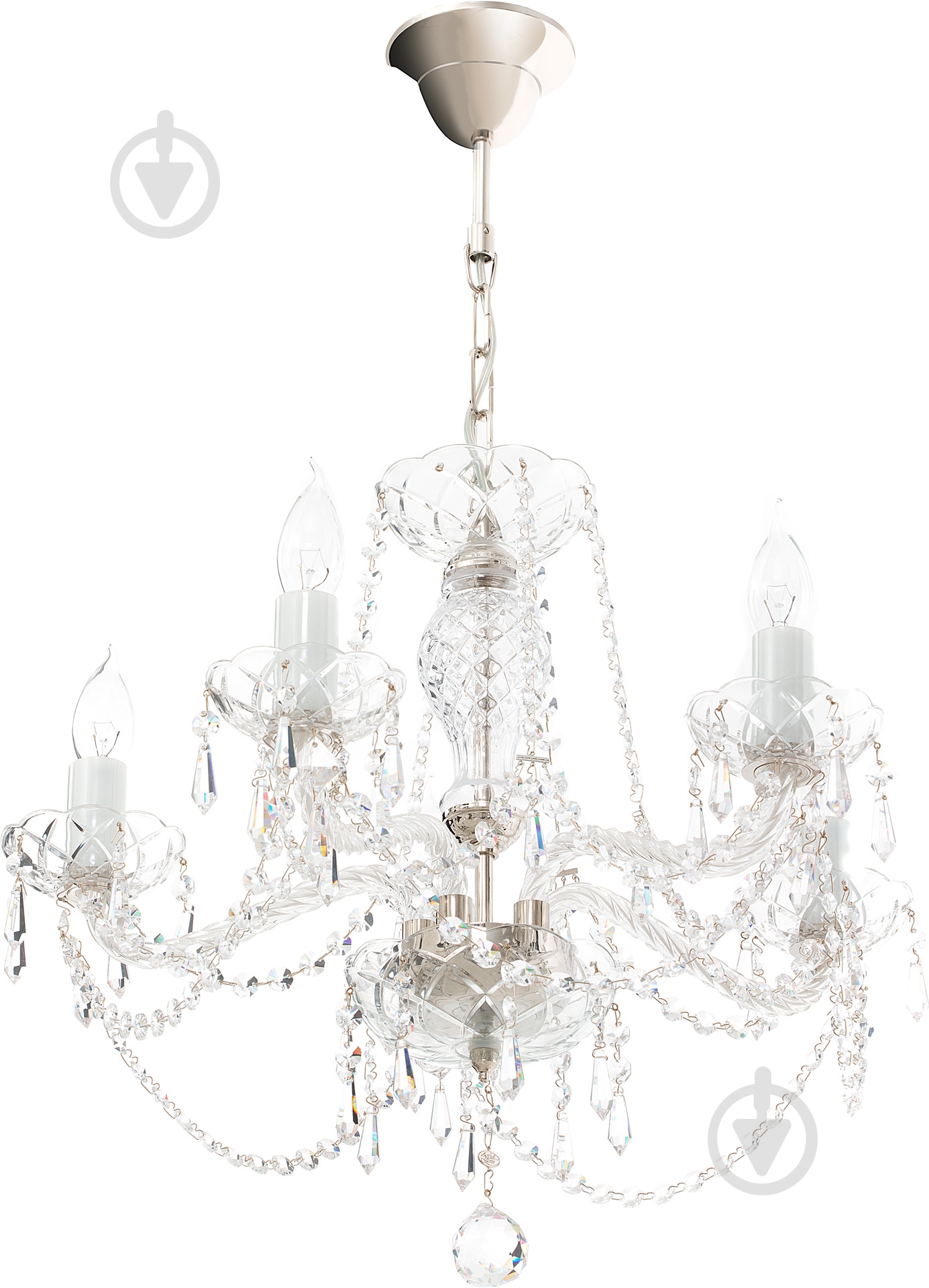 Люстра подвесная ArtGlass 5xE14 хром 0017/05/20 - фото 1
