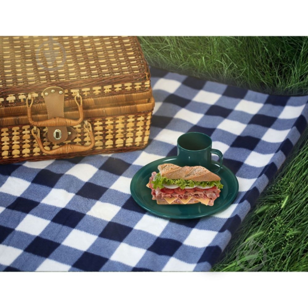 Плед Picnic 130x180 см синий с белым Soft Me - фото 10