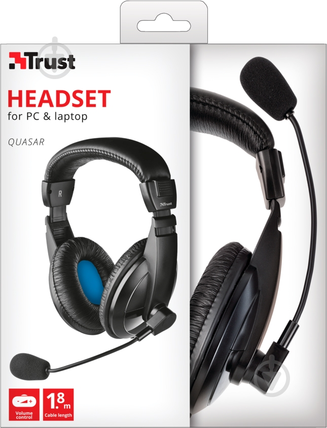 Гарнитура Trust Quasar Headset for PC and laptop 21661 (21661) - фото 7 Гарнитура Trust Quasar Headset for PC and laptop 21661 (21661) - фото 7