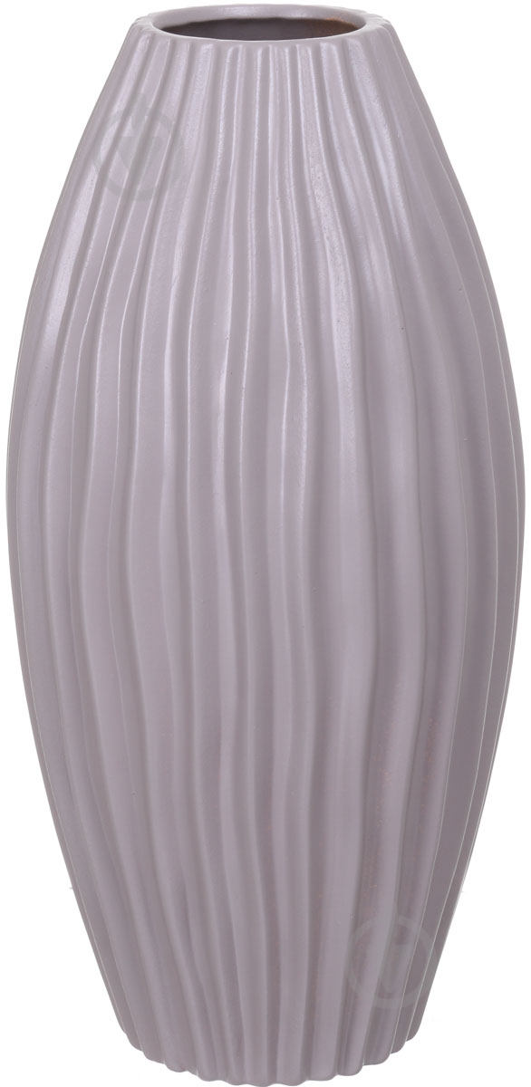 Ваза керамічна Stripe, 16.5х34 см 34 см сіра 14012 - фото 1 Ваза керамічна Stripe, 16.5х34 см 34 см сіра 14012 - фото 1
