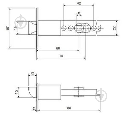 Кнобсет (ручка-защелка) Apecs 831-03 WC античная бронза - фото 2